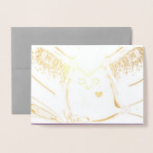 "Loving Owl" blanco Gold Foil Kaart met envelop (Voorkant met envelop)