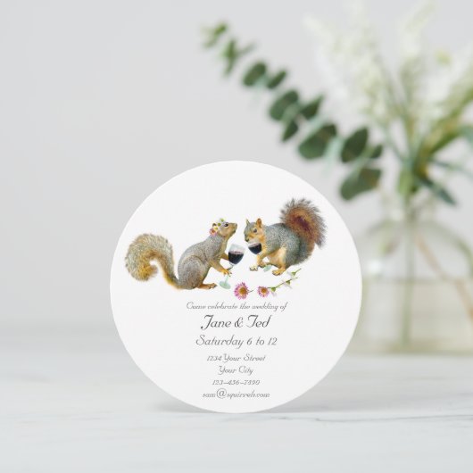 Loving Squirrels Weddenschap Kaart (Staand voorkant)