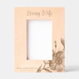 Loving Wife Floral Memorial Keepsake 4x6P Gegraveerde Lijstjes