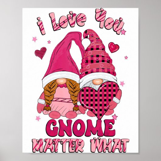 Loving You Gnome What Buffalo Plaid Valenti  Poster (Voorkant)