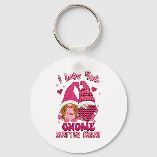 Loving You Gnome What Buffalo Plaid Valenti  Sleutelhanger (Voorkant)