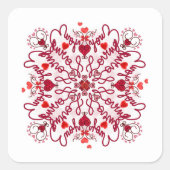 Loving You handgeschreven naadloze doodles valenti Vierkante Sticker (Voorkant)