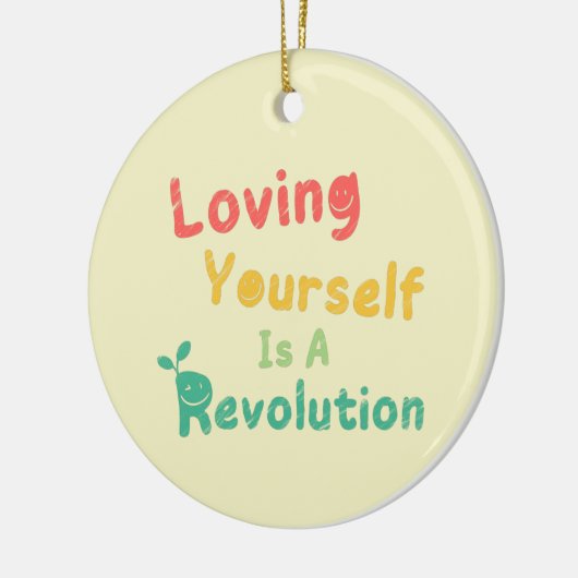 Loving Yourself Is A Revolution [FunCan] T-Shirt S Keramisch Ornament (Links)