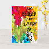 Lovitude blanco opmerking Kaart "Ze geloofde dat z (Gele Bloem)