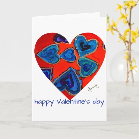 Lovitude Blue Hearts Valentijnsdag Kaart (Gele Bloem)