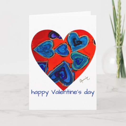 Lovitude Blue Hearts Valentijnskaart Kaart (Voorkant)