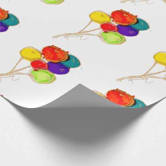 Lovitude Gift Wrap Paper viert gelukkige verjaarda Cadeaupapier (Hoek)