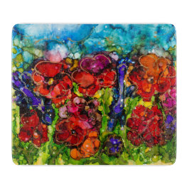 Lovitude Hot Mess Garden Glass Cutting Board Snijplank