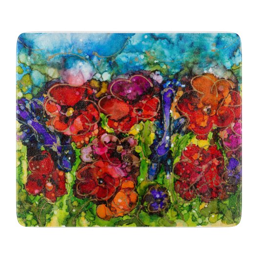 Lovitude Hot Mess Garden Glass Cutting Board Snijplank (Voorkant)