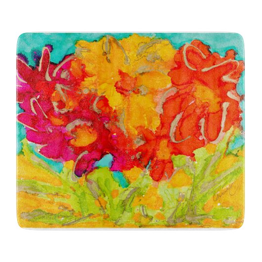 Lovitude Peaceful Paradise Glass Cutting Board Snijplank (Voorkant)