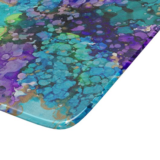 Lovitude Violet & Aqua Glass Cutting Board Snijplank (Hoek)