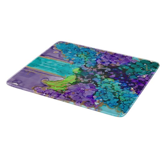 Lovitude Violet & Aqua Glass Cutting Board Snijplank (Hoek)