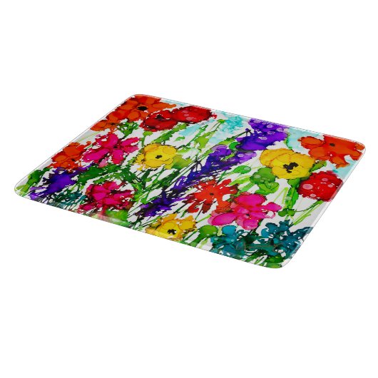 Lovitude Wildflowers Glass Cutting Board Snijplank (Hoek)