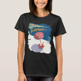 Lovran Kroatië Strand Parasol Rood Reizen T-shirt
