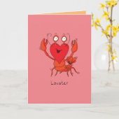 Lovster - Liefdeskreeft Valentijnskaart Kaart (Gele Bloem)