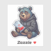 Low Battery Bear Sticker (Vel)