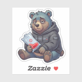 Low Battery Bear Sticker