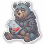Low Battery Bear Sticker (Voorkant)