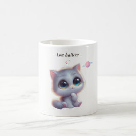 Low Battery Cat Meme Mug Koffiemok