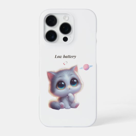 Low Battery Cat Meme Phone Case iPhone Hoesje (Achterkant)