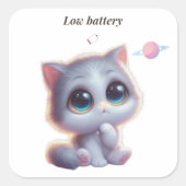 Low Battery Cat Meme Sticker (Voorkant)
