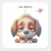 Low Battery Dog Sticker (Voorkant)