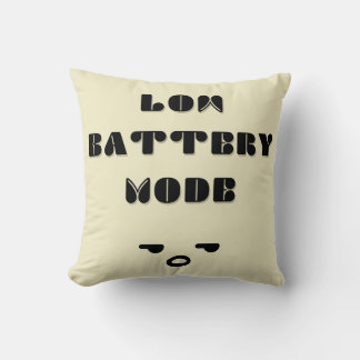 Low Battery Mode Grappig Vermoeid Quote Ontwerp Kussen