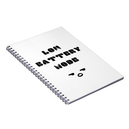 Low Battery Mode Grappig Vermoeid Quote Ontwerp Notitieboek (Rechterzijde)