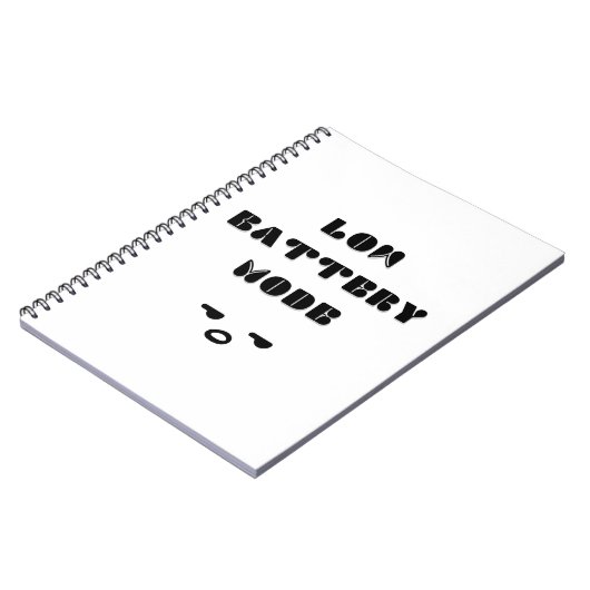 Low Battery Mode Grappig Vermoeid Quote Ontwerp Notitieboek (Linkerzijde)