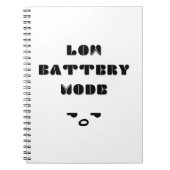 Low Battery Mode Grappig Vermoeid Quote Ontwerp Notitieboek (Voorkant)