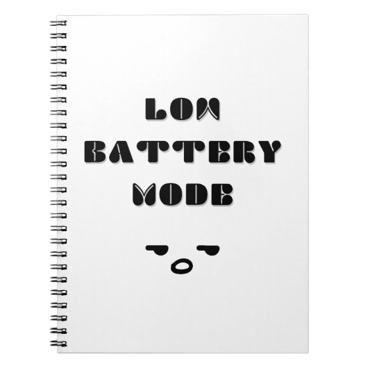 Low Battery Mode Grappig Vermoeid Quote Ontwerp Notitieboek (Voorkant)