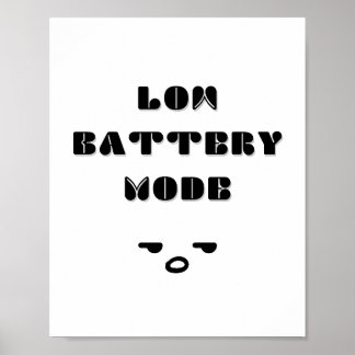Low Battery Mode Grappig Vermoeid Quote Ontwerp Poster