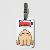 Low Battery Mood – Grappige Comic Doodle Bagagelabel (Voorkant (verticaal))