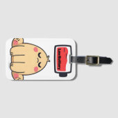 Low Battery Mood – Grappige Comic Doodle Bagagelabel (Voorkant (horizontaal))