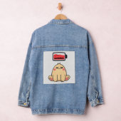 Low Battery Mood – Grappige Comic Doodle Denim Jacket (Hangar)