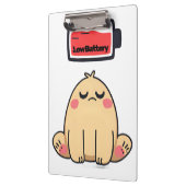 Low Battery Mood – Grappige Comic Doodle Klembord (Links)
