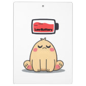 Low Battery Mood – Grappige Comic Doodle Klembord (Achterkant)