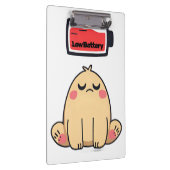 Low Battery Mood – Grappige Comic Doodle Klembord (Rechts)