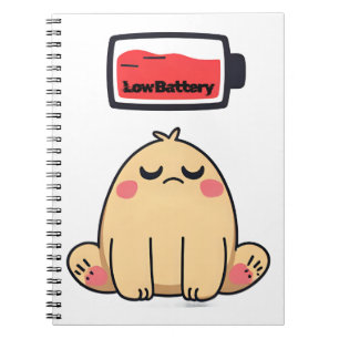 Low Battery Mood – Grappige Comic Doodle Notitieboek