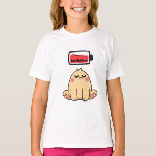 Low Battery Mood – Grappige Comic Doodle T-shirt