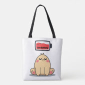 Low Battery Mood – Grappige Comic Doodle Tote Bag (Achterkant)