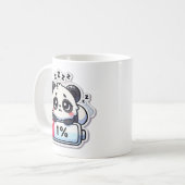 Low Battery Panda – Schattige Chibi-vermoeid ontwe Koffiemok (Voorkant links)