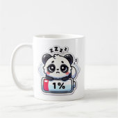 Low Battery Panda – Schattige Chibi-vermoeid ontwe Koffiemok (Links)