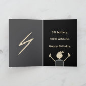 Low Battery Still Running Funny Birthday Card Feestdagen Kaart (Binnen)