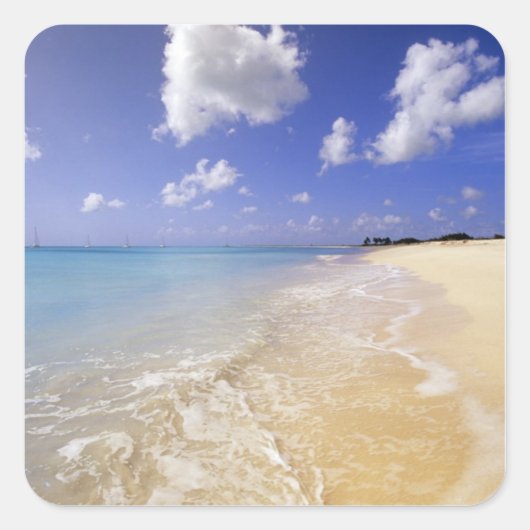Low Bay Beach, Barbuda, Antigua Vierkante Sticker (Voorkant)