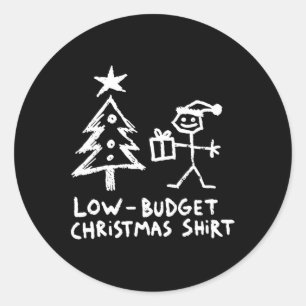 Low-budget Fun Christmas Elf Kerstmis Matching Ker Ronde Sticker