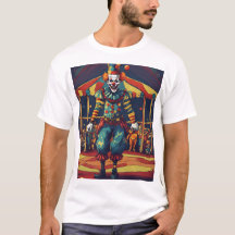 Low-Contrast Doodle van een boze clown in het circ