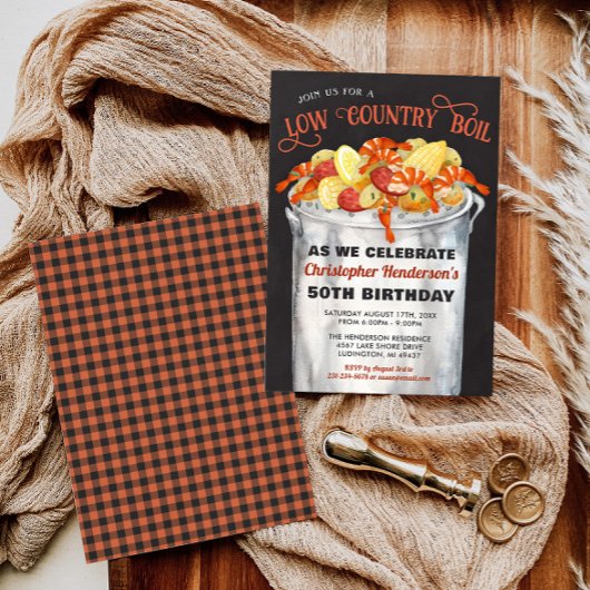Low Country Boil Verjaardag uitnodiging