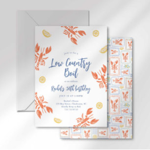 Low Country Zeevruchten Kook Lobster Bak Kaart