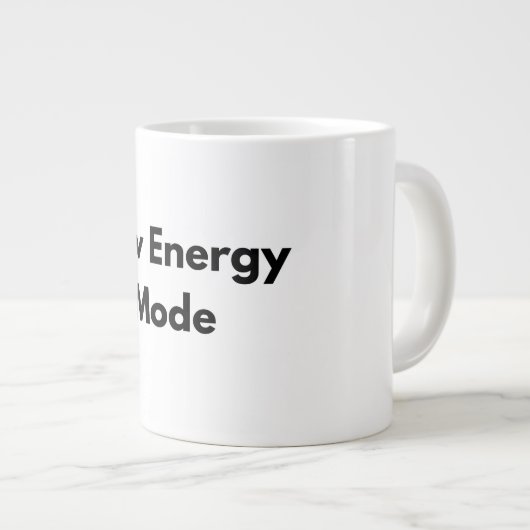 Low Energy Mode Minimal Typography Mug Grote Koffiekop (Voorkant rechts)